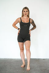 OVERAL RIBBED SHORT ELIME TMAVOSIVÝ