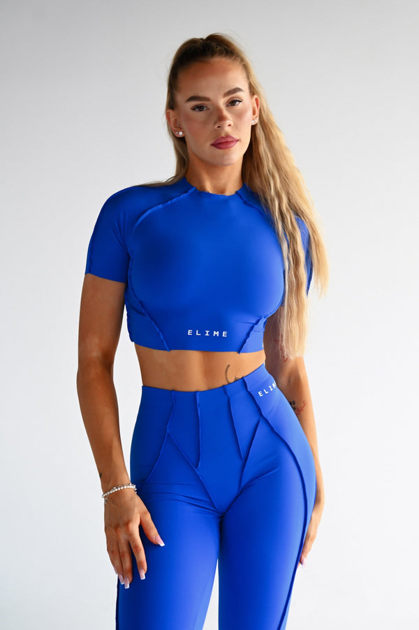 TOP S KRÁTKYM RUKÁVOM PREMIUM SHAPE ELIME KING BLUE