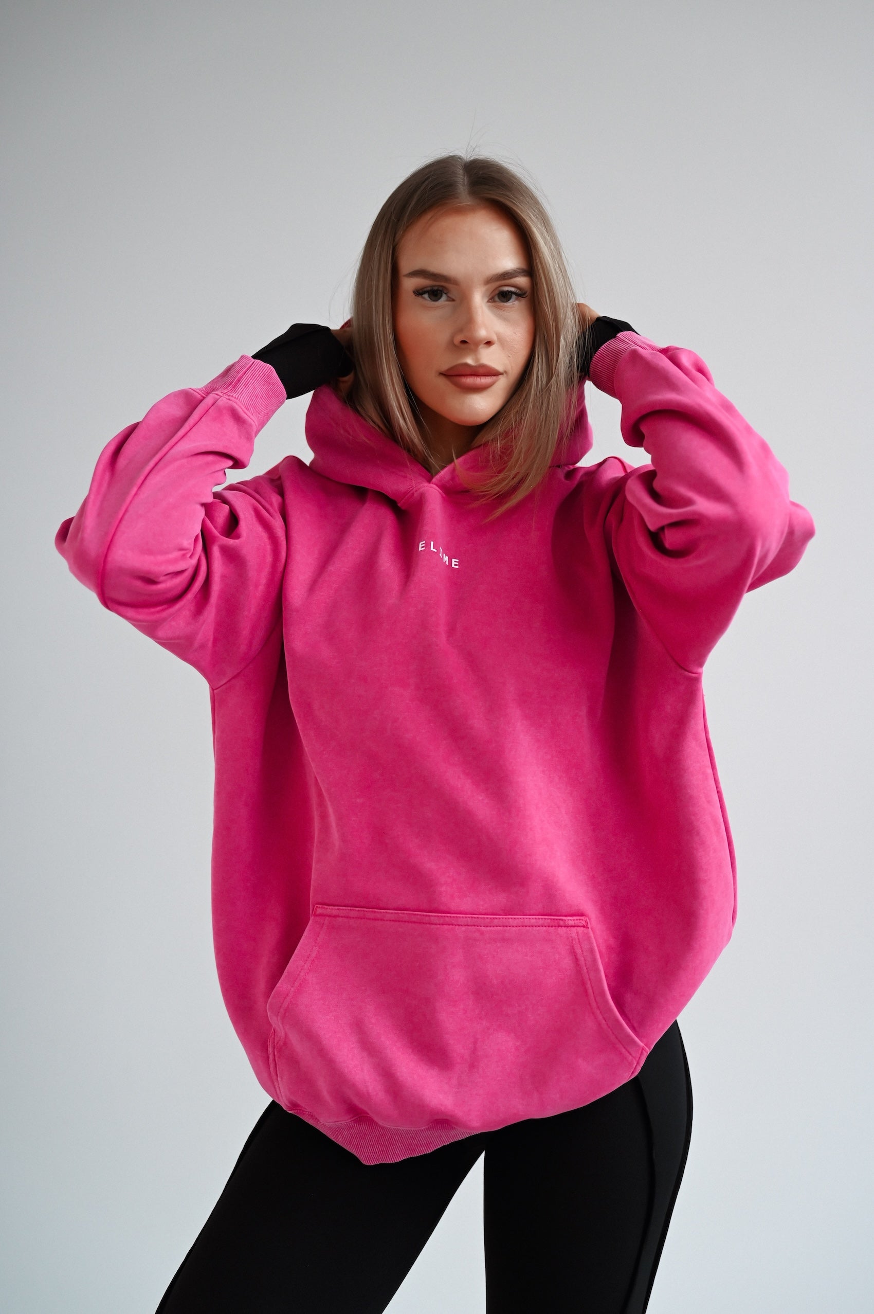 HOODIE ELIME WASHED PREMIUM HEAVY OVERSIZE - PINK – Elime Wear