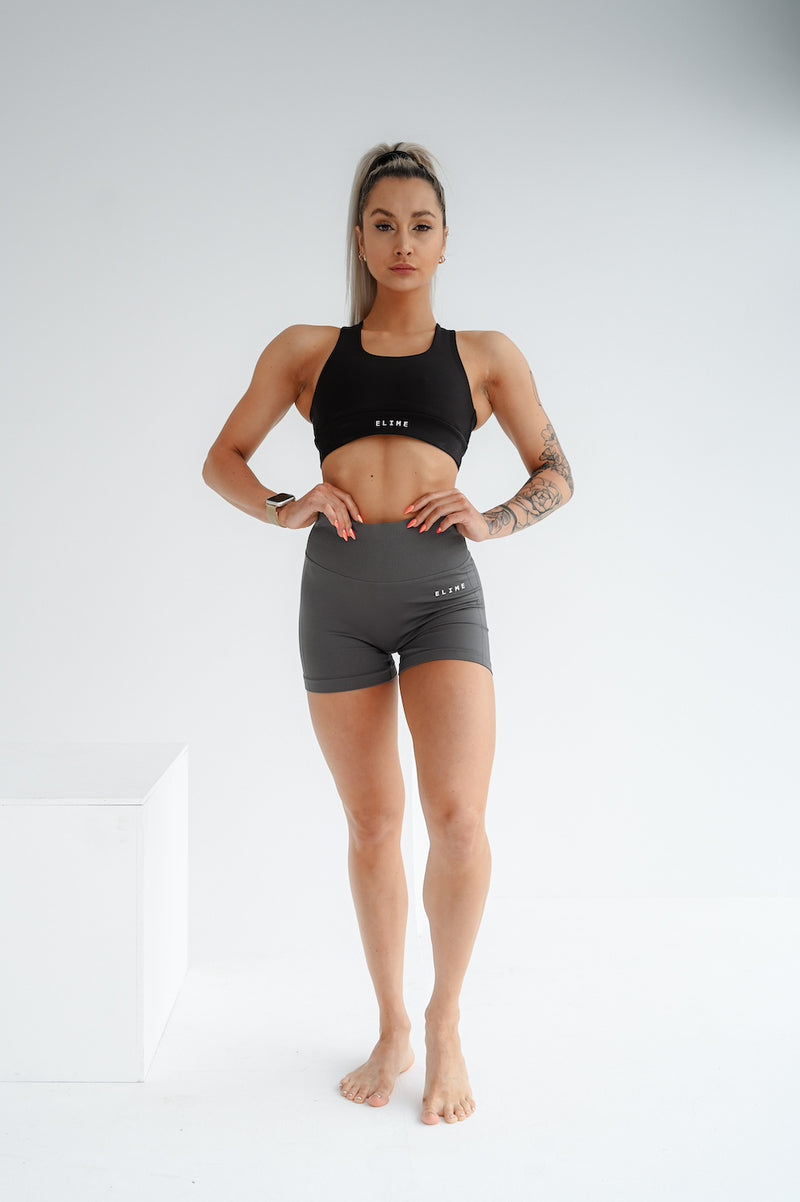 ŠORTKY ELIME SCRUNCH PUSH-UP SEAMLESS TMAVOSIVÉ