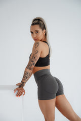 ŠORTKY ELIME SCRUNCH PUSH-UP SEAMLESS TMAVOSIVÉ