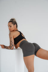 ŠORTKY ELIME SCRUNCH PUSH-UP SEAMLESS TMAVOSIVÉ