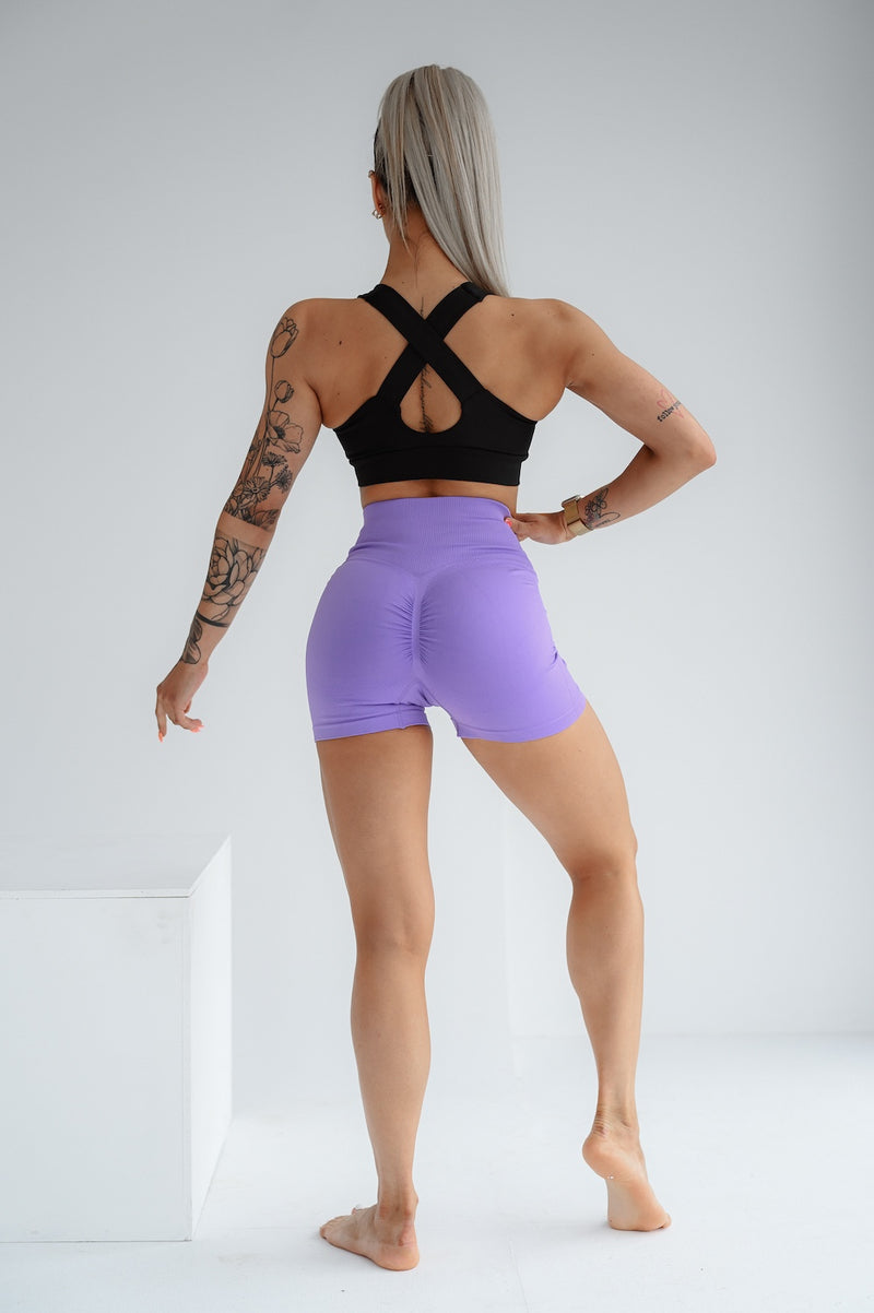 ŠORTKY ELIME SCRUNCH PUSH-UP SEAMLESS FIALOVÉ